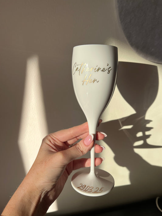 Champagne Glass - White Plastic - Wifey Studio