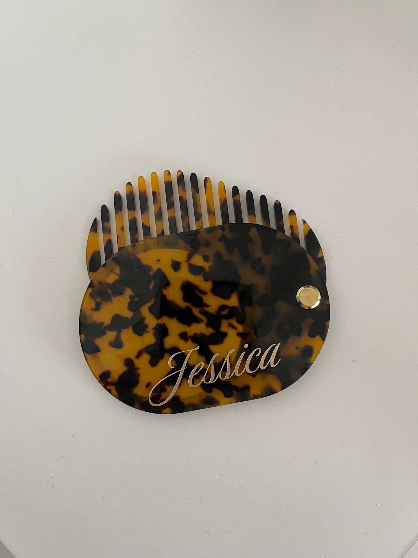 Leopard Print Travel Mirror/Comb