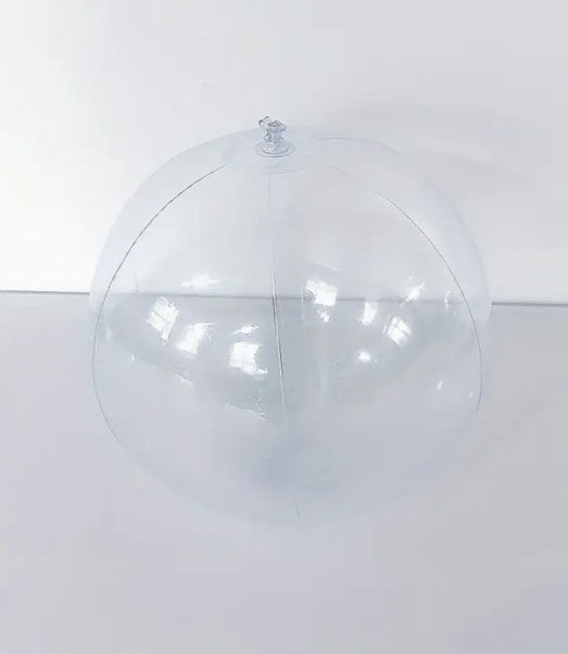 Clear plastic sphere on a white background