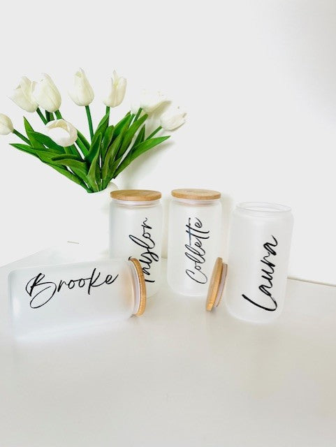 Glass Tumbler - 12oz, 16oz, Frosted, Double Wall - Wifey Studio