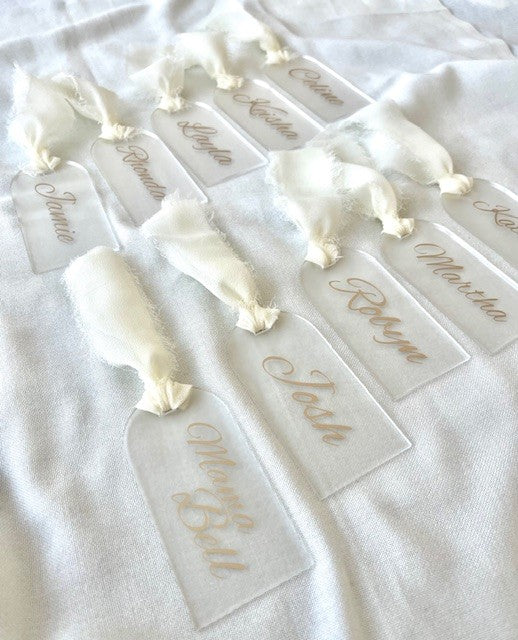 Name Tag - Frosted Arched Acrylic - Coming Soon - Wifey Studio