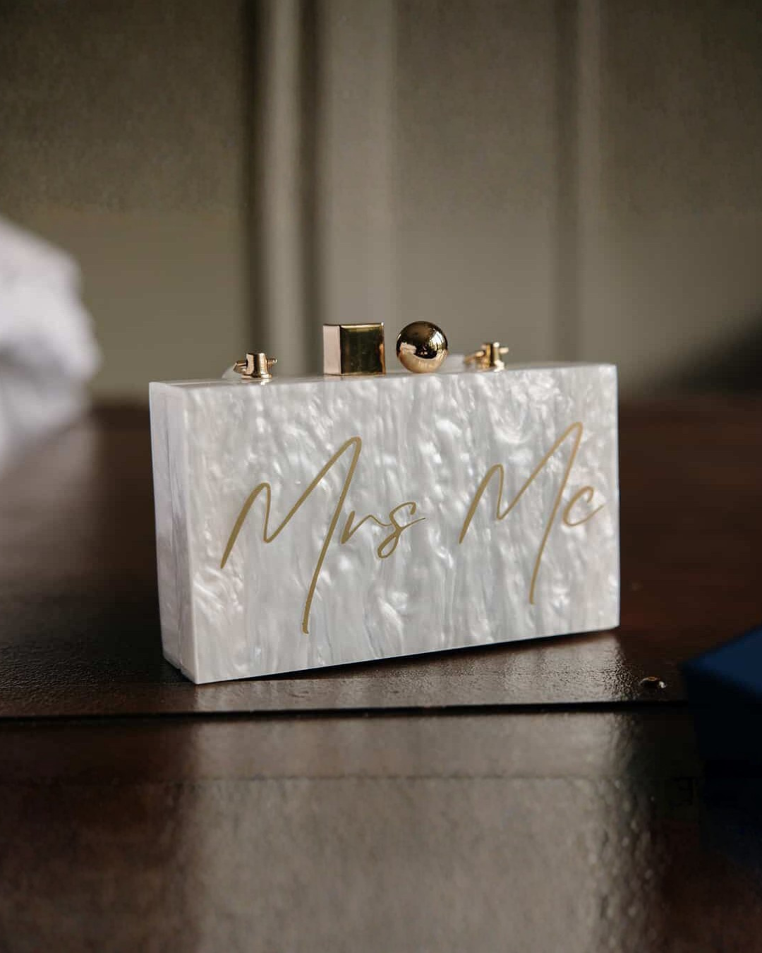 Pearl handle clutch bag and marble bridal clutch wedding