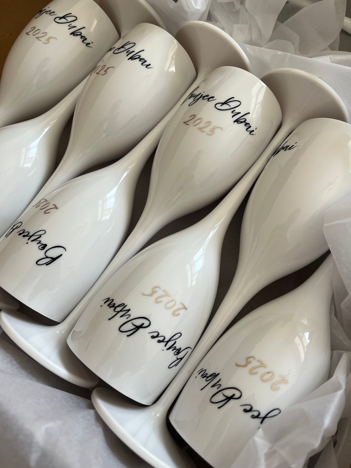 Champagne Glass - White Plastic - Wifey Studio