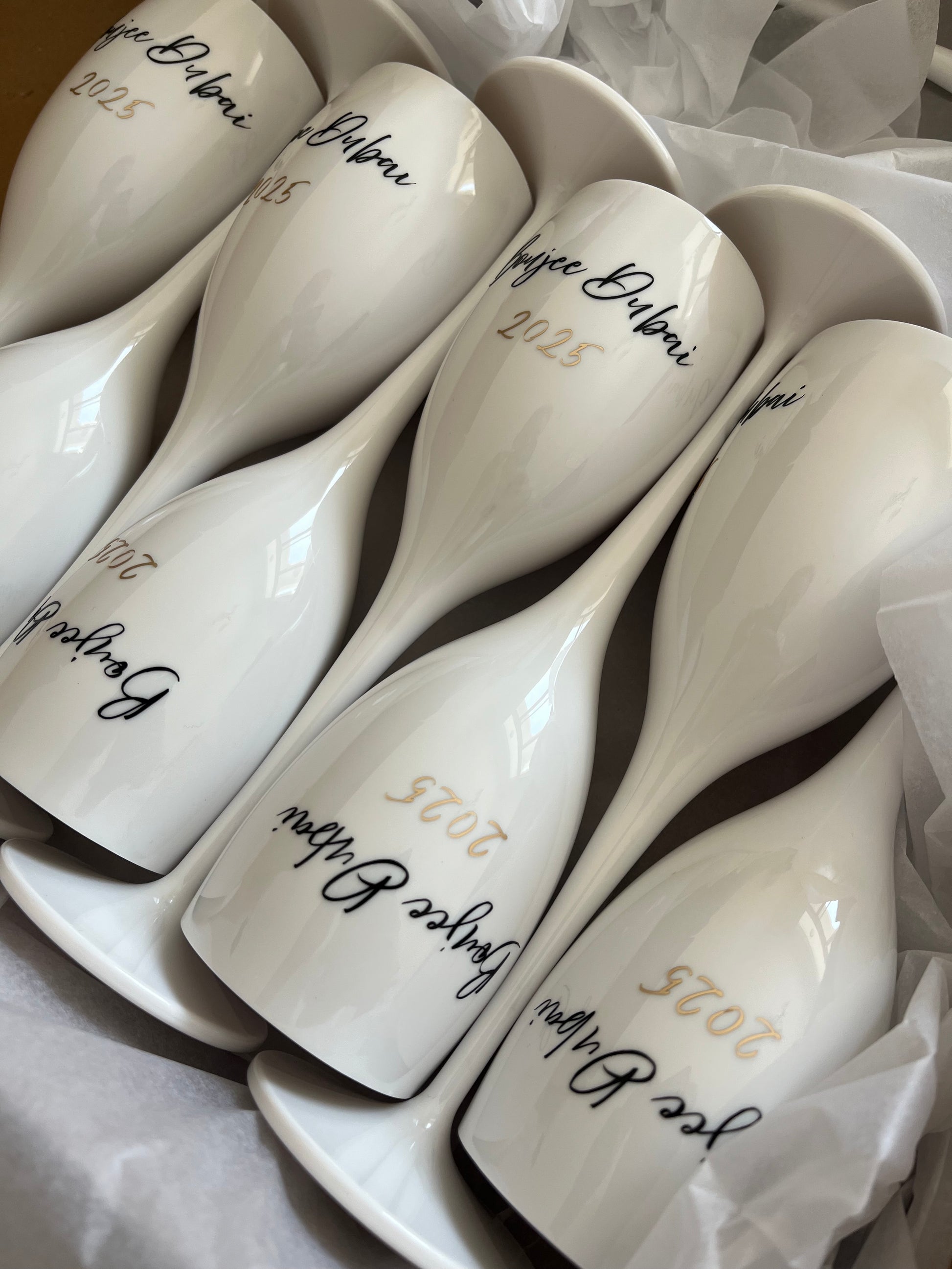 Champagne Glass - White Plastic - Wifey Studio
