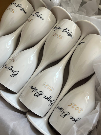 Champagne Glass - White Plastic - Wifey Studio