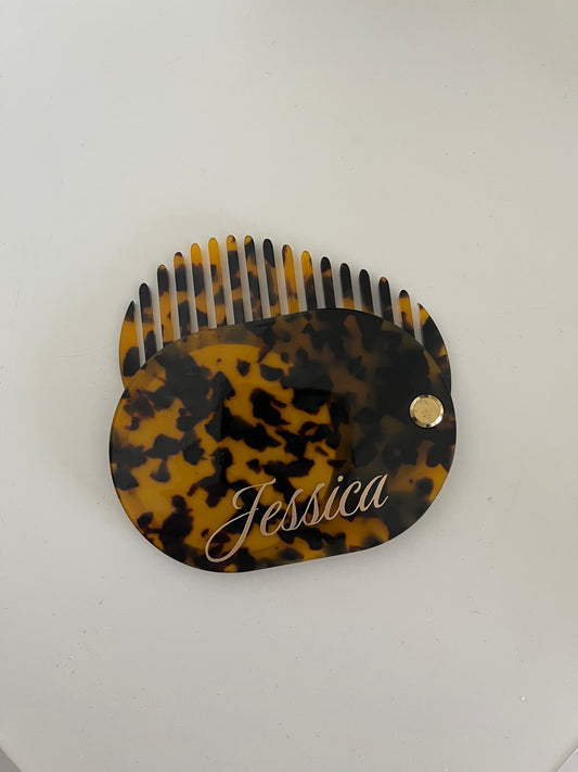 Leopard Print Travel Mirror/Comb