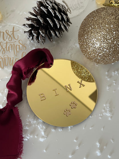 Custom Gold Mirror Christmas Tree Ornament