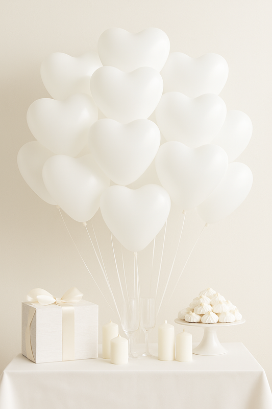 Balloons - White Heart Set - Wifey Studio