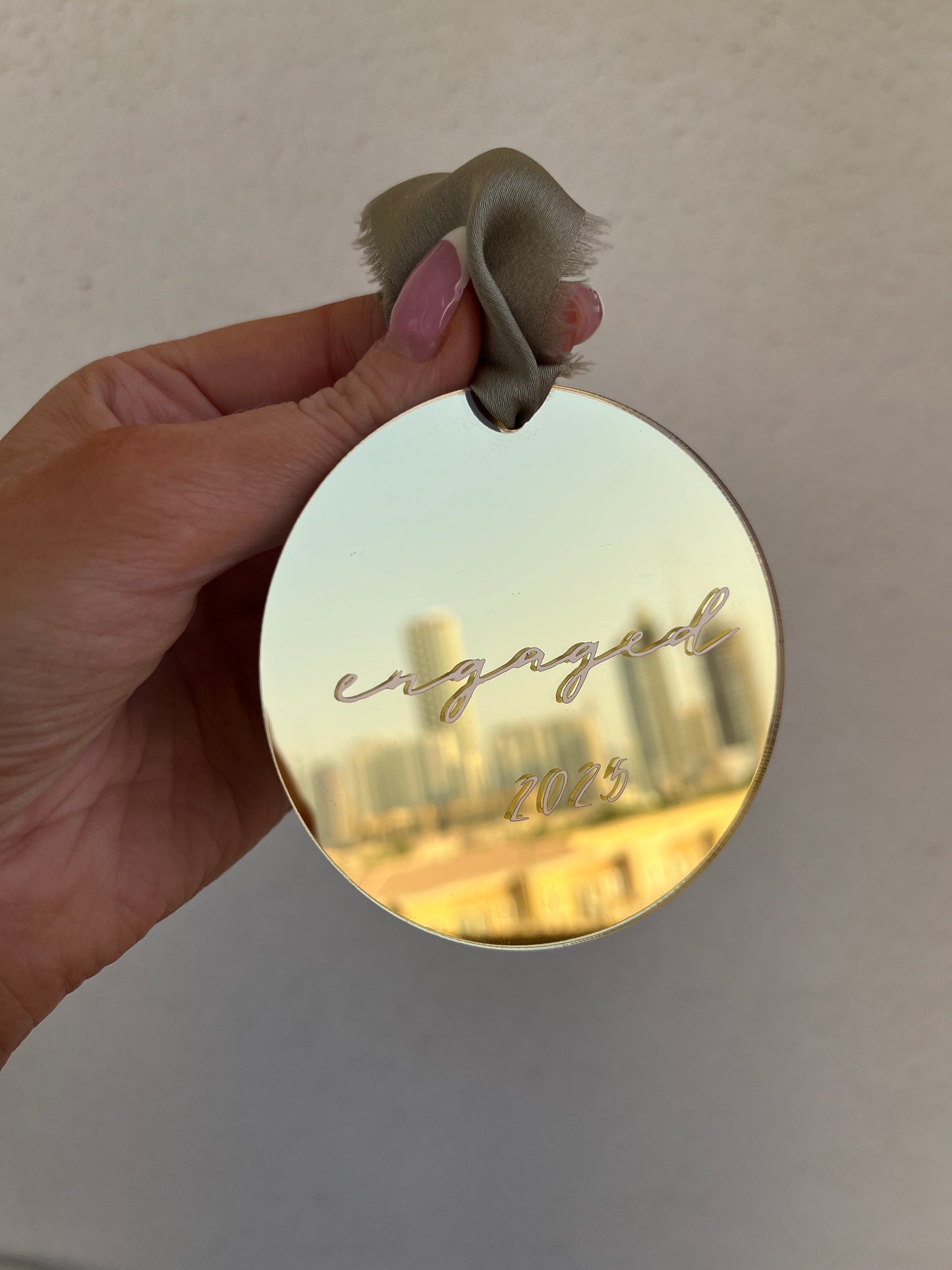 Custom Gold Mirror Christmas Tree Ornament