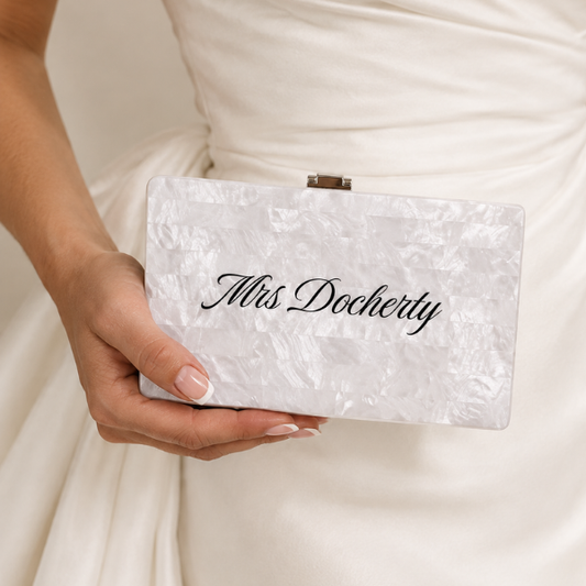 Meg Marble Clutch - Striped - Wifey Studio