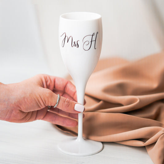 Champagne Glass - White Plastic - Wifey Studio