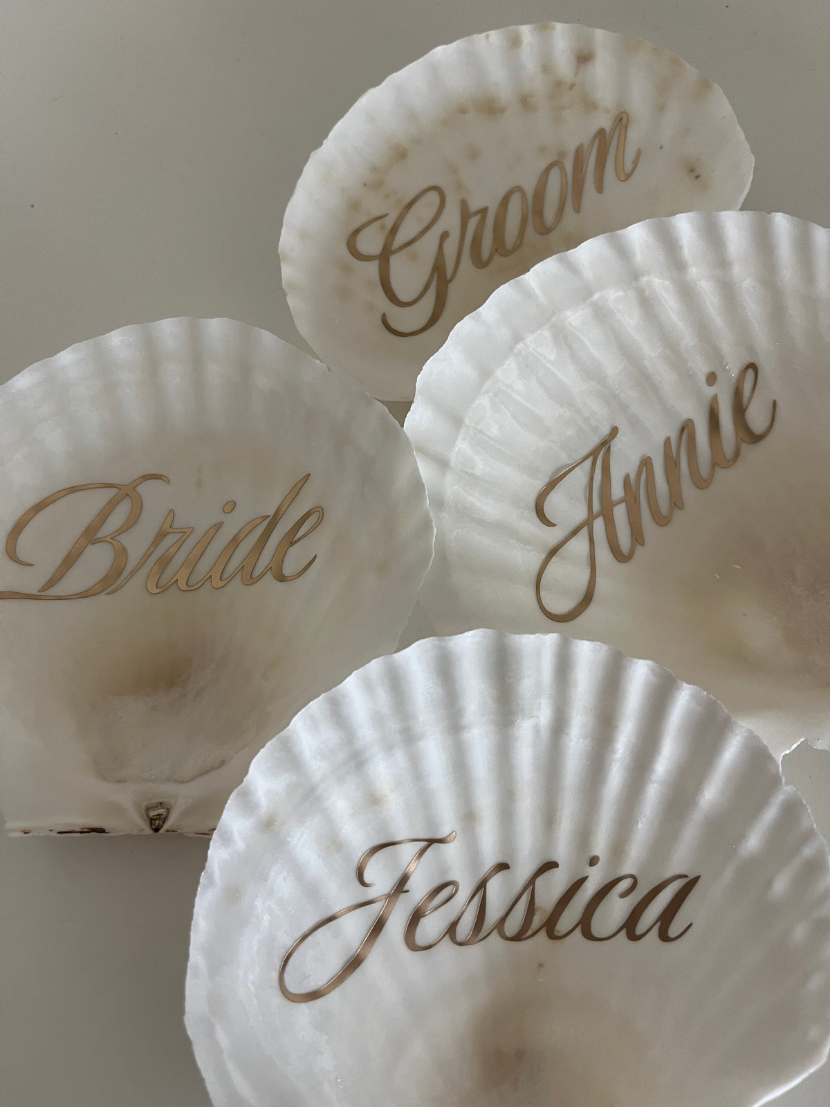 Shell Name Place Setting Place Name – Shell | Custom Boho Wedding Place Cards